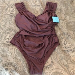 Shimmery Dark Rose Cupshe One Piece